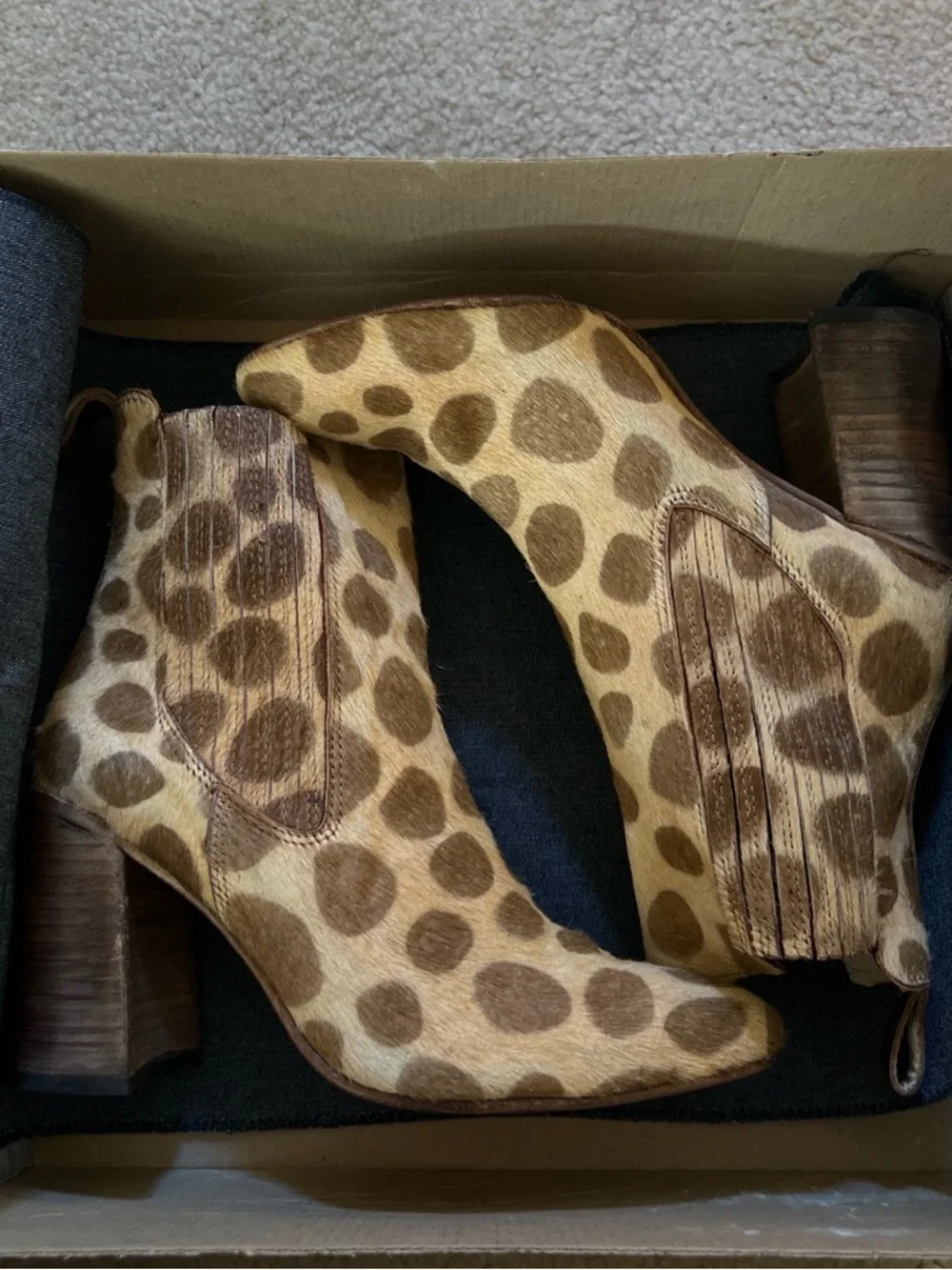 Freebird by Steven Janelle Giraffe-Spot Ankle Boots - Brown/Tan - Picture 5 of 6